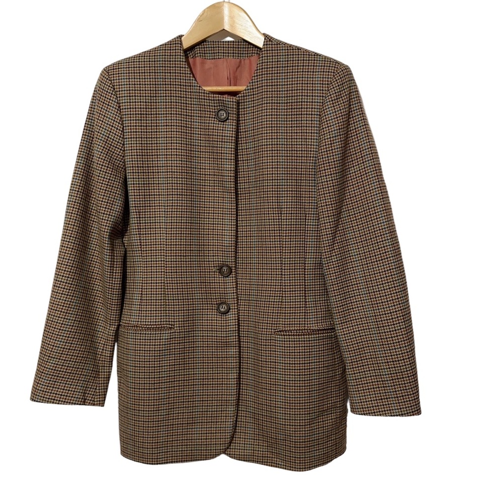 Henry Cottons Vintage Houndstooth Wool Blazer